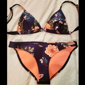 TRIANGL floral navy bikini! S+/XL